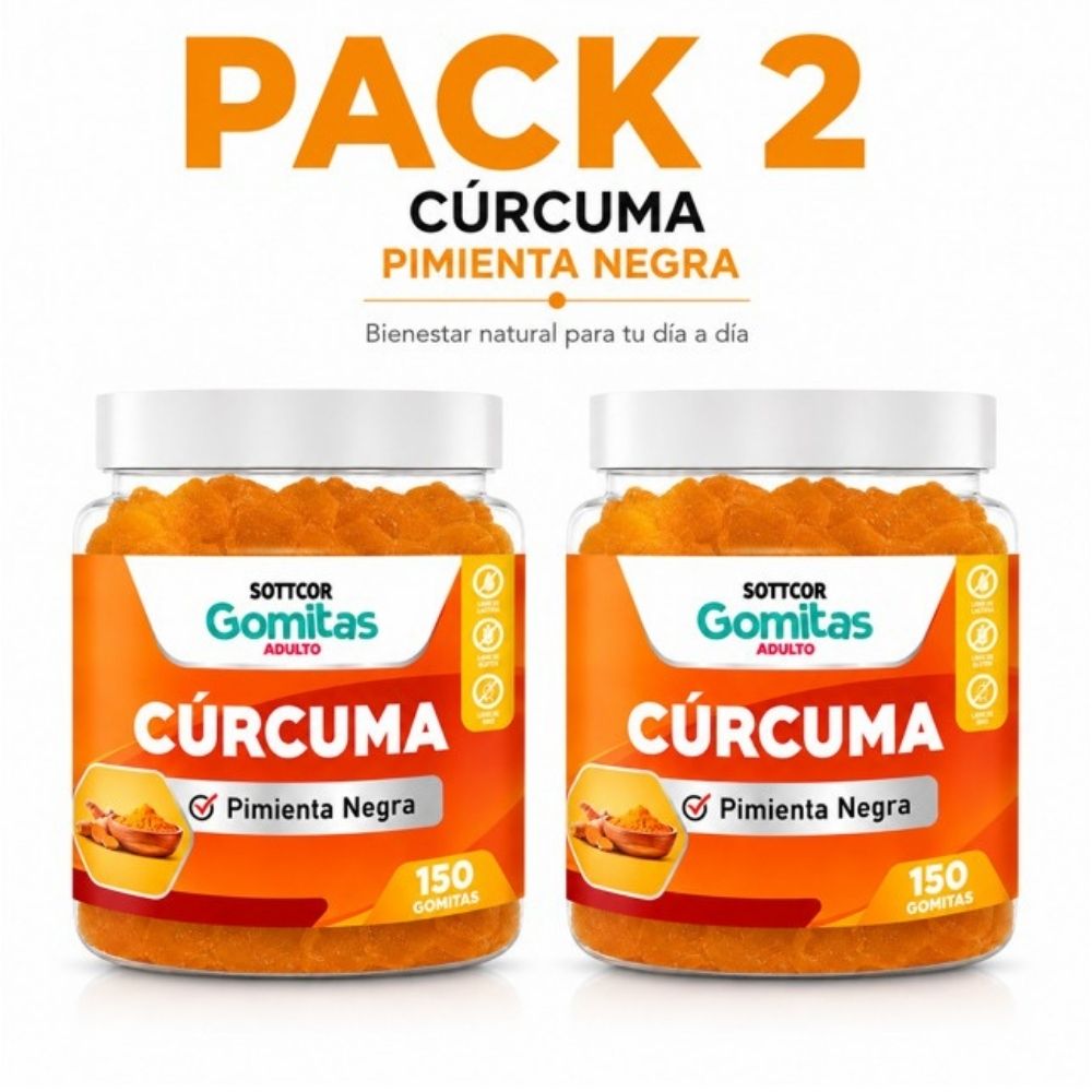 PACK 2 GOMITAS CÚRCUMA PARA ADULTOS 300 GOMITAS SOTTCOR LABS