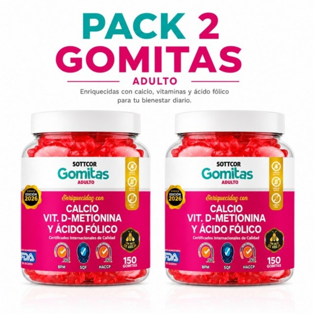 PACK 2 GOMITAS CALCIO PARA ADULTOS 300 GOMITAS SOTTCOR LABS