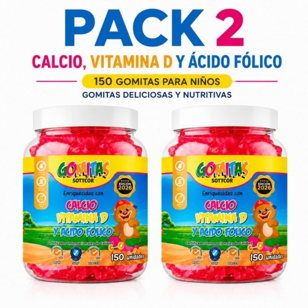 PACK 2 GOMITAS CALCIO NIÑOS PARA ADULTOS 300 GOMITAS SOTTCOR LABS