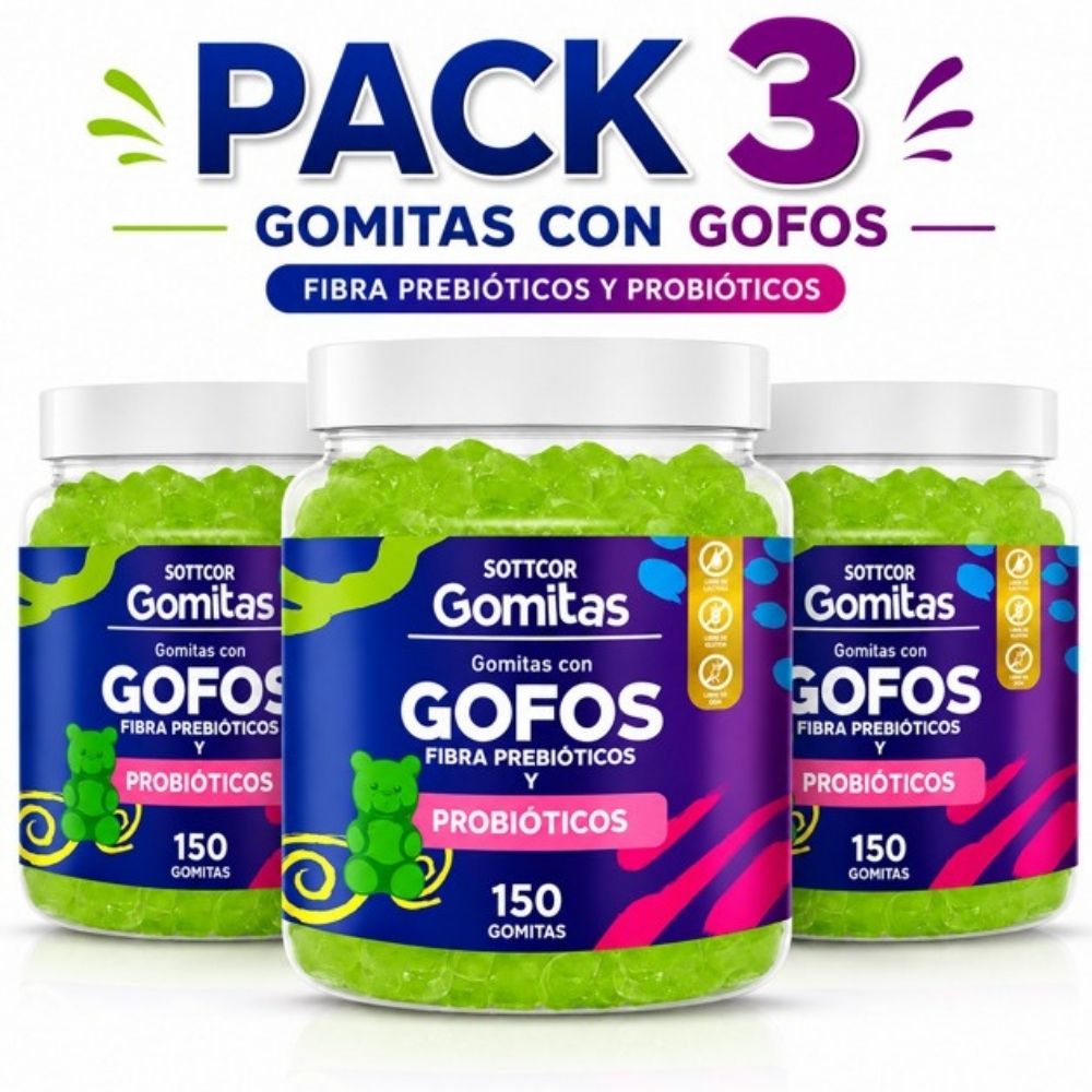 PACK 3 GOMITAS GOFOS NIÑOS 450 GOMITAS SOTTCOR LABS