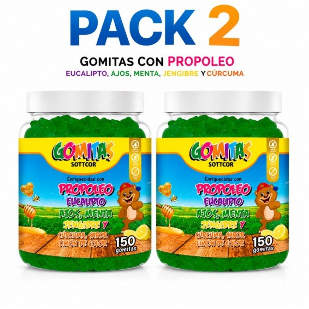 PACK 2 GOMITAS PROPÓLEO 300 GOMITAS SOTTCOR LABS