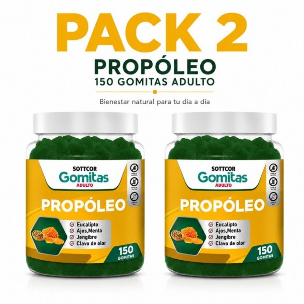 PACK 2 GOMITAS PROPÓLEOPARA ADULTOS 300 GOMITAS SOTTCOR LABS