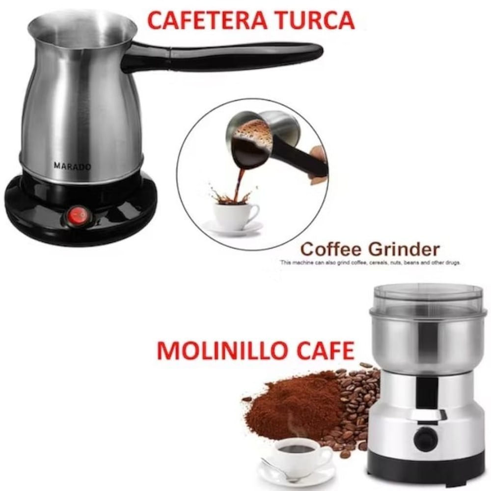 Combo Cafetera Eléctrica Y Molinillo de Granos de Café