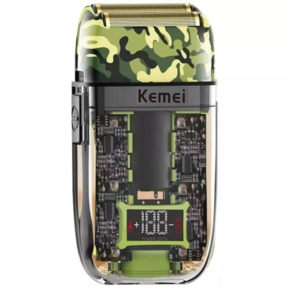 Afeitadora Eléctrica Kemei KM-TX7 Verde Militar