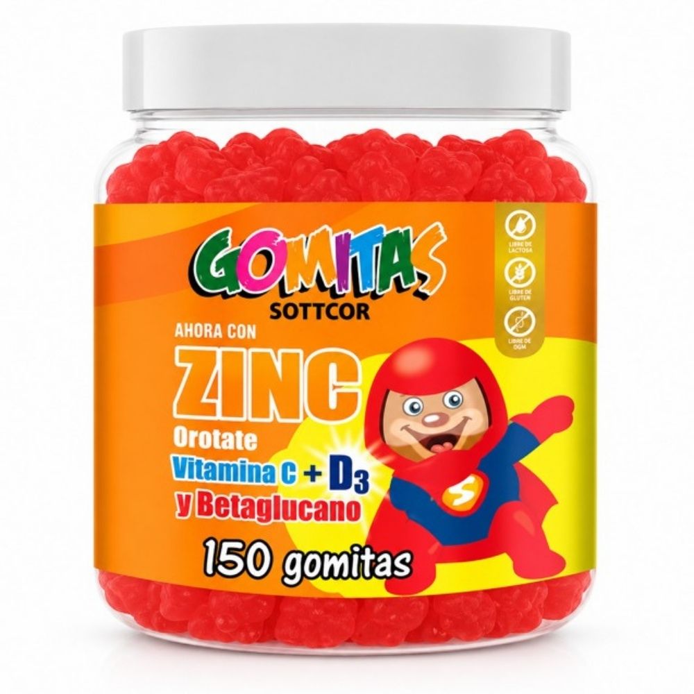 GOMITAS ZINC OROTATE NIÑOS 150 GOMITAS SOTTCOR LABS