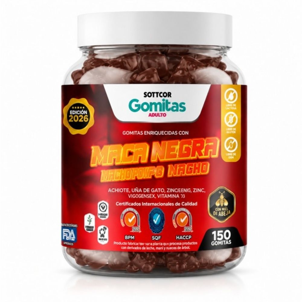 GOMITAS MACA NEGRA PARA ADULTOS 150 GOMITAS SOTTCOR LABS