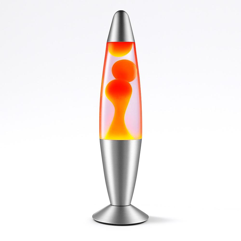 Lámpara de Lava LED Naranja Retro Vintage Decorativa para Dormitorios y Salas Luz Ambiental 35 cm