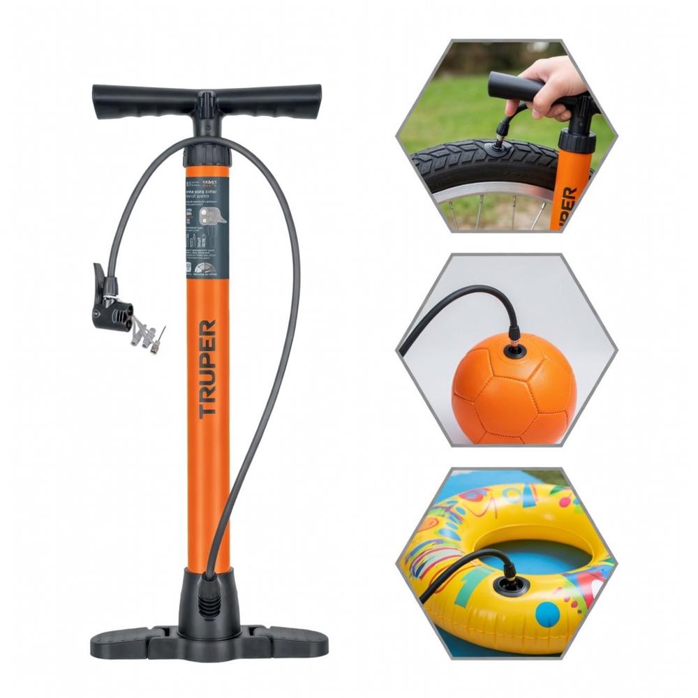 Inflador Truper Manual Bomba De Aire Pelotas Llanta De Bicicletas Inflables Pelotas