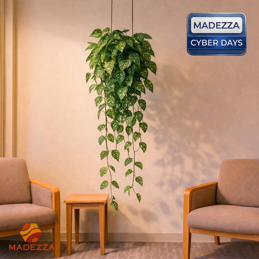 Planta Colgante Verde Con Blanco 90cm.