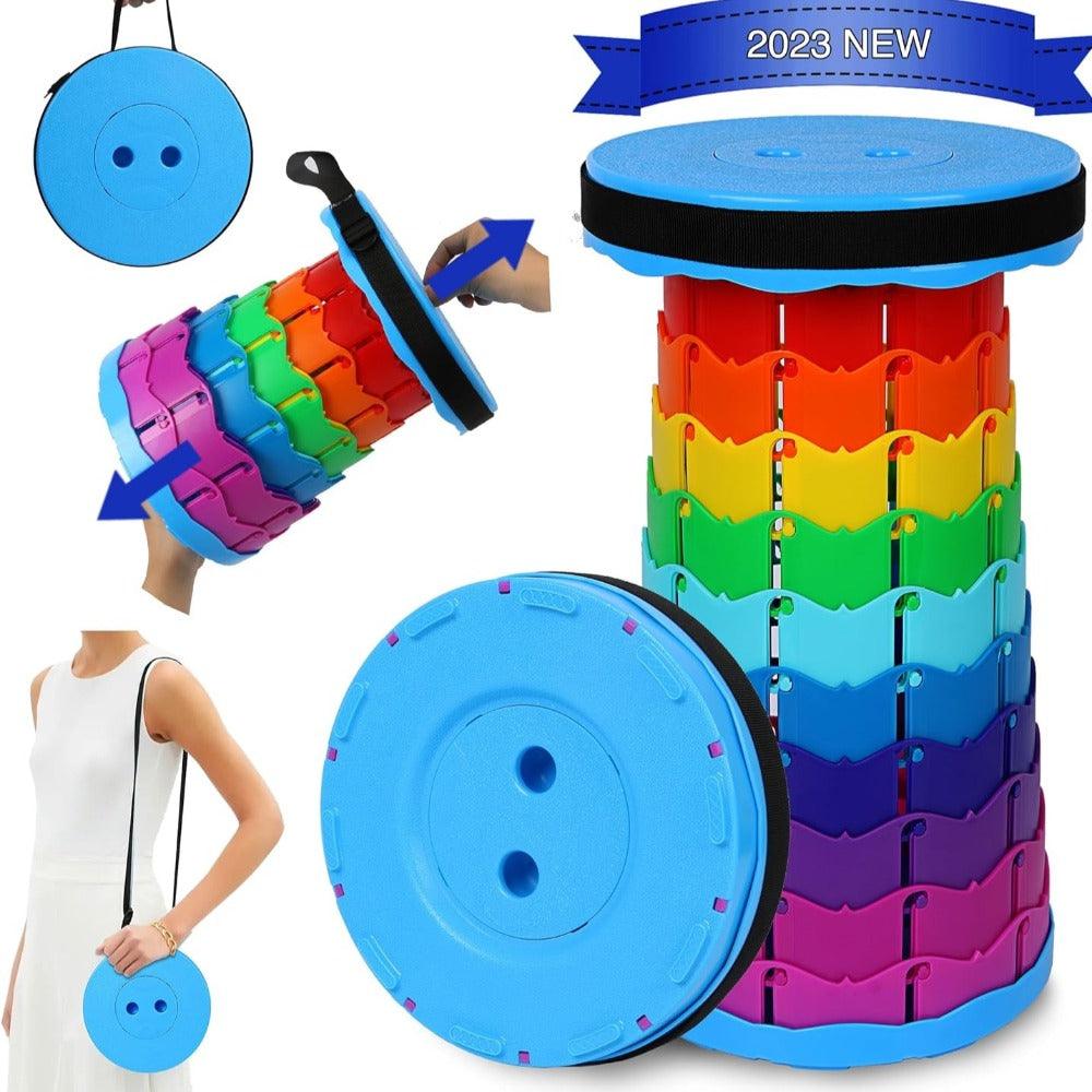 Banquito Plegable Telescópico Portátil para Camping y Pesca Silla Ajustable Multicolor