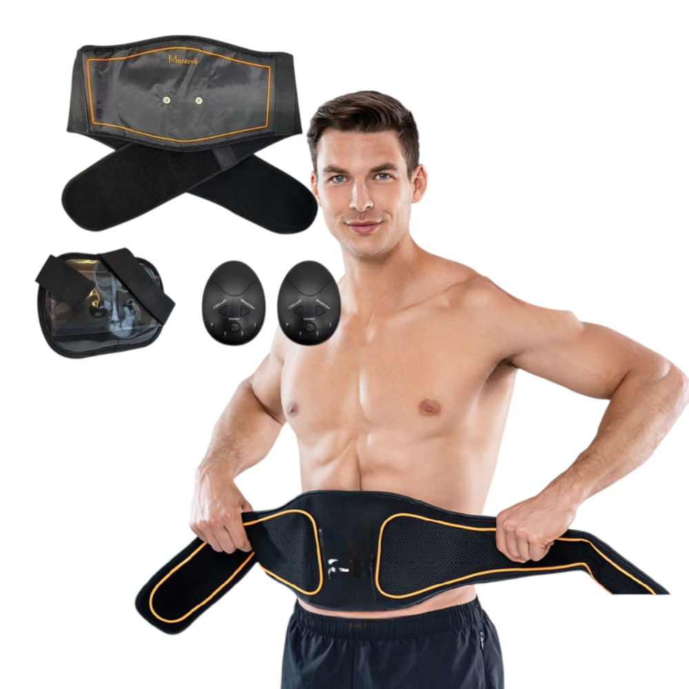 Tonifica tus Abdominales con el Cinturón EMS Electrodos Intensidad Regulable Forma Flexible