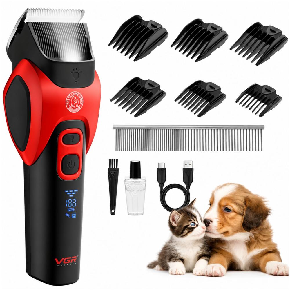 Cortadora de Pelo Profesional para Perros y Gatos Recargable USB C con Pantalla LED y Luz