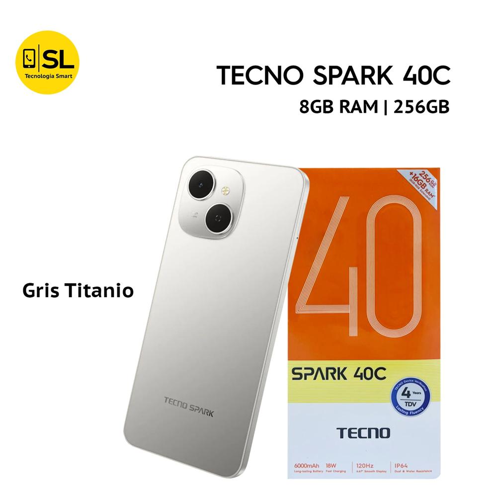 TECNO SPARK 40C 8GB RAM 256GB COLOR GRIS TITANIO