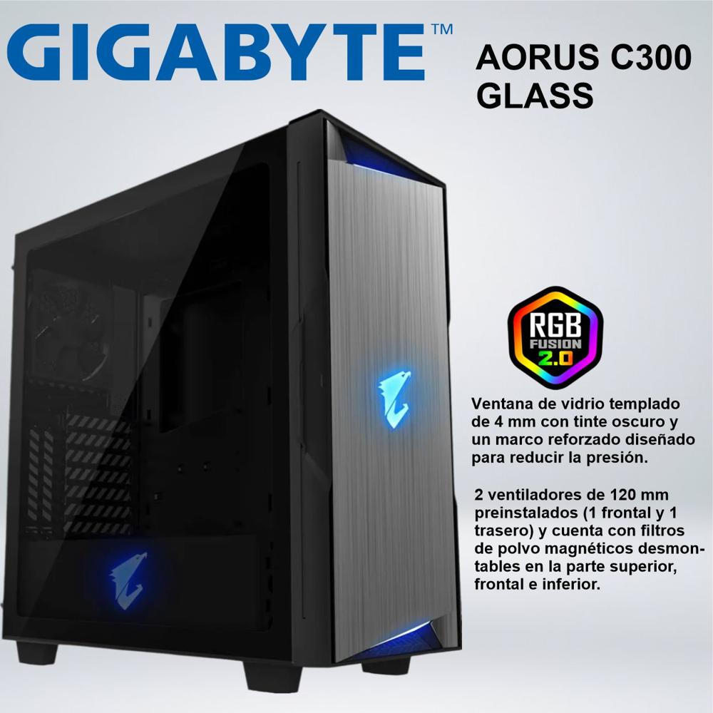 CASE MID TOWER GIGABYTE AORUS C300 GLASS ARGB