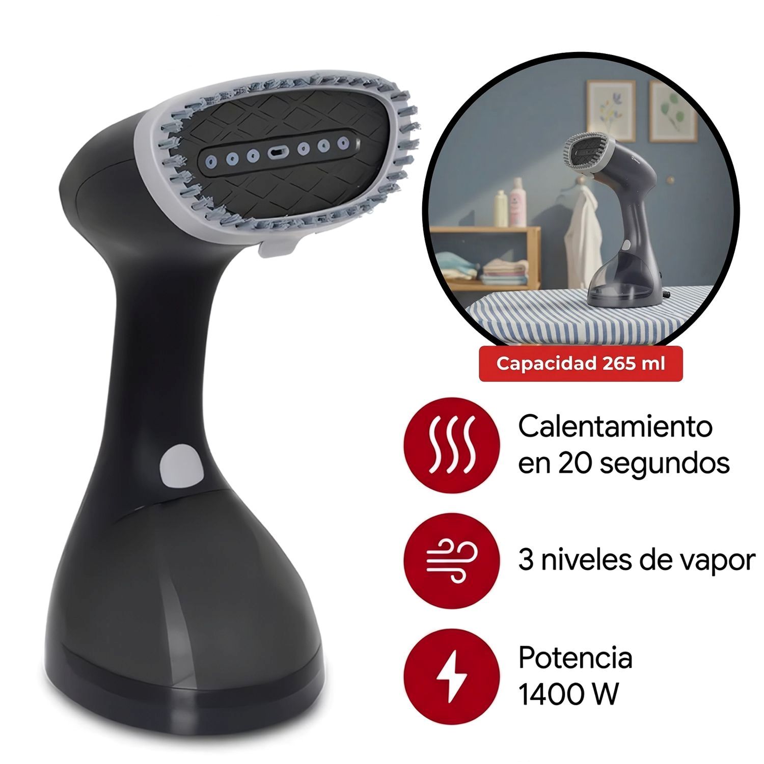 Vaporizador De Prendas Portátil Azul  VPM-12