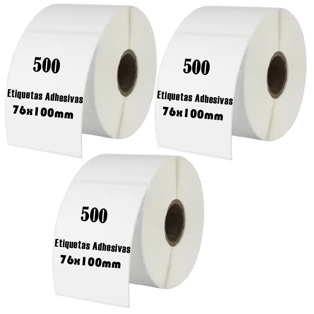 Rollo 550 Etiqueta Termica Adhesiva 7.6x10cm Pack 3 Rollos