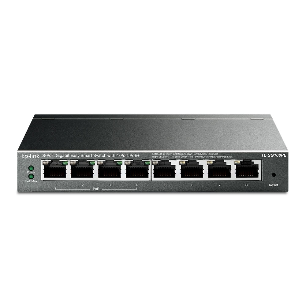 Switch TP-Link TL-SG108PE de 8 Puertos Gigabit (4 Puertos POE+)
