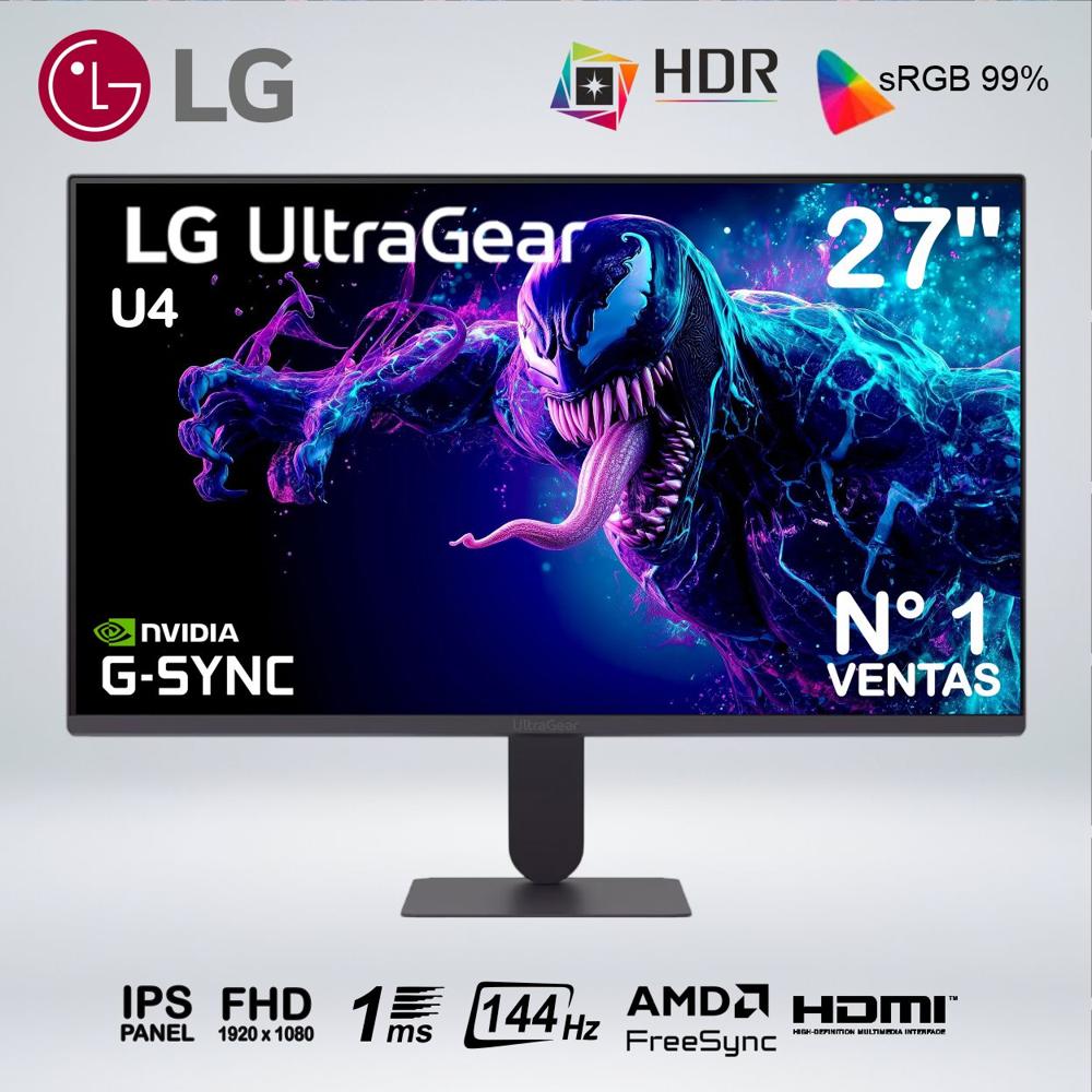 MONITOR ULTRAWIDE FULL HD 27'' IPS 144hz 1ms HDR10 AMDFreeSync modo game 27U411B
