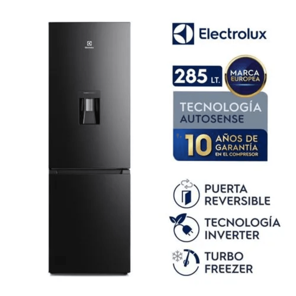 Refrigerador Inverter 285L No Frost Bottom Freezer Negro Electrolux ERBA29V2HVB