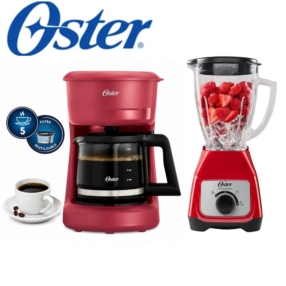 Combo Oster Licuadora BLSTKAGRRD mas Cafetera BVSTDCS51R