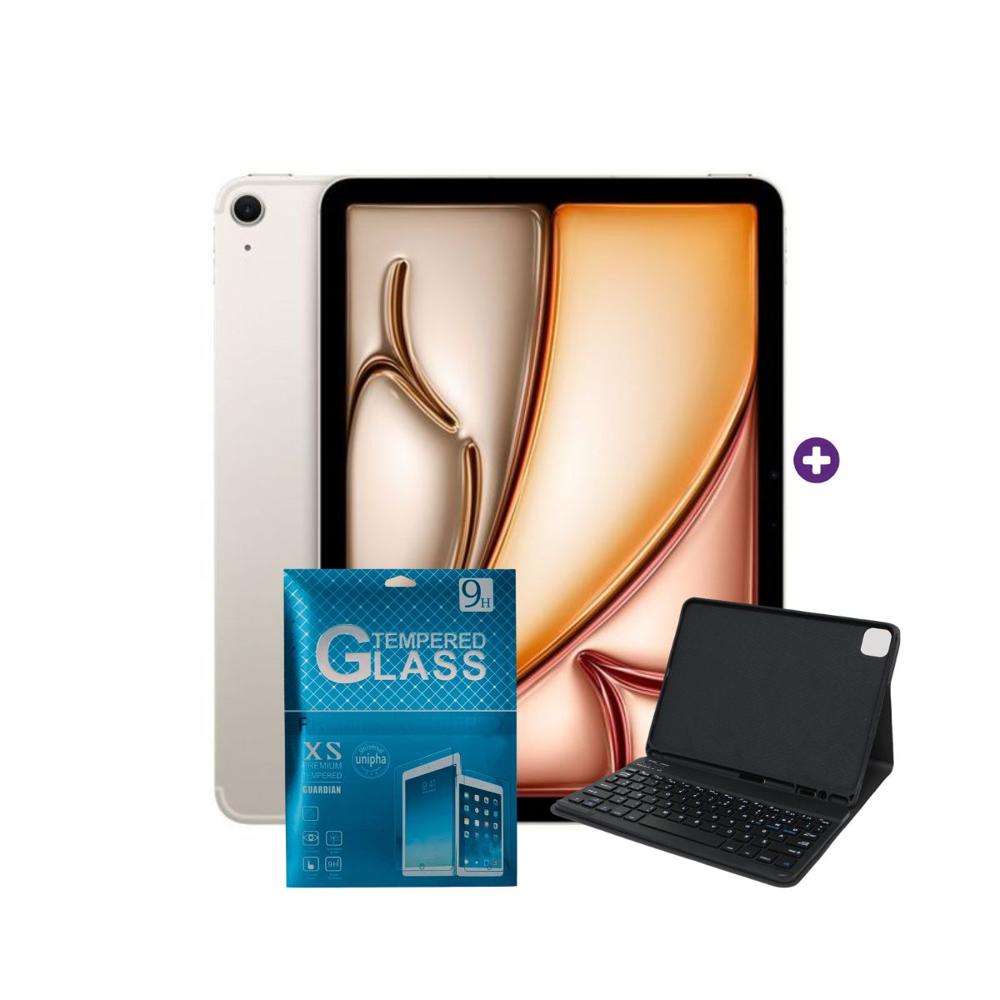 iPad Air 11 Pulgadas Chip M4 128 GB Wi-Fi iPad OS Starlight con Smart Keyboard Compatible y mica