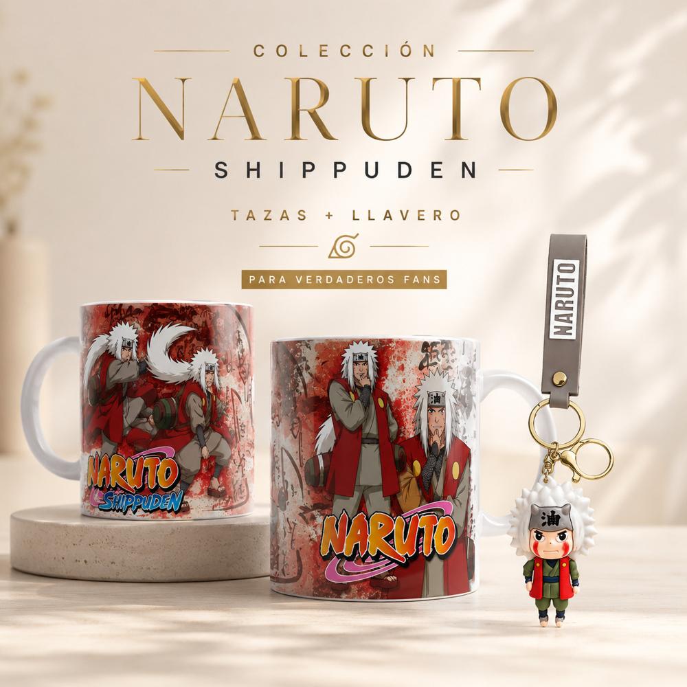 TAZA DE ANIME JIRAYA Y LLAVERO