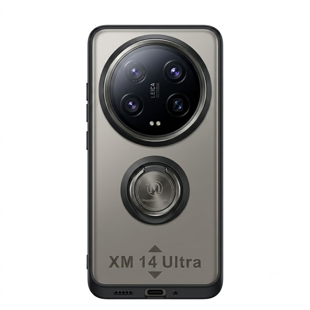 Case ahumado con soporte magnetico para Xiaomi XM14 Ultra - NEGRO