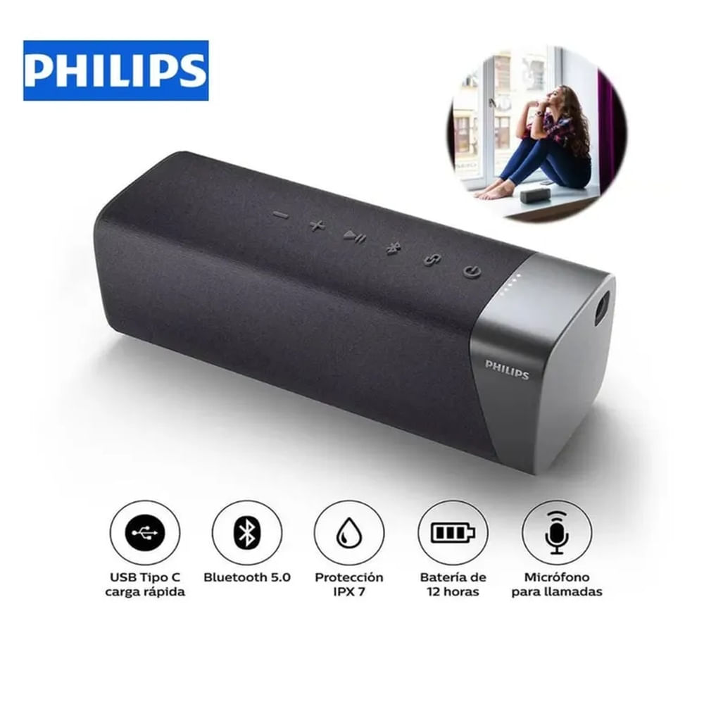Parlante Inalámbrico Philips Con Bluetooth TAS5505  GRIS