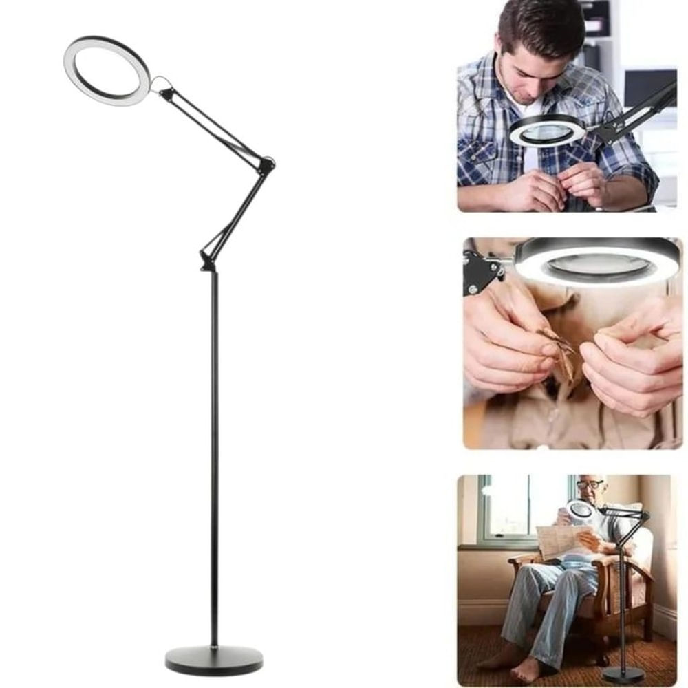 Lámpara Con Lupa LED Flexible Lámpara de Pie Articulada 170cm Estilo Arquitecto para Oficina