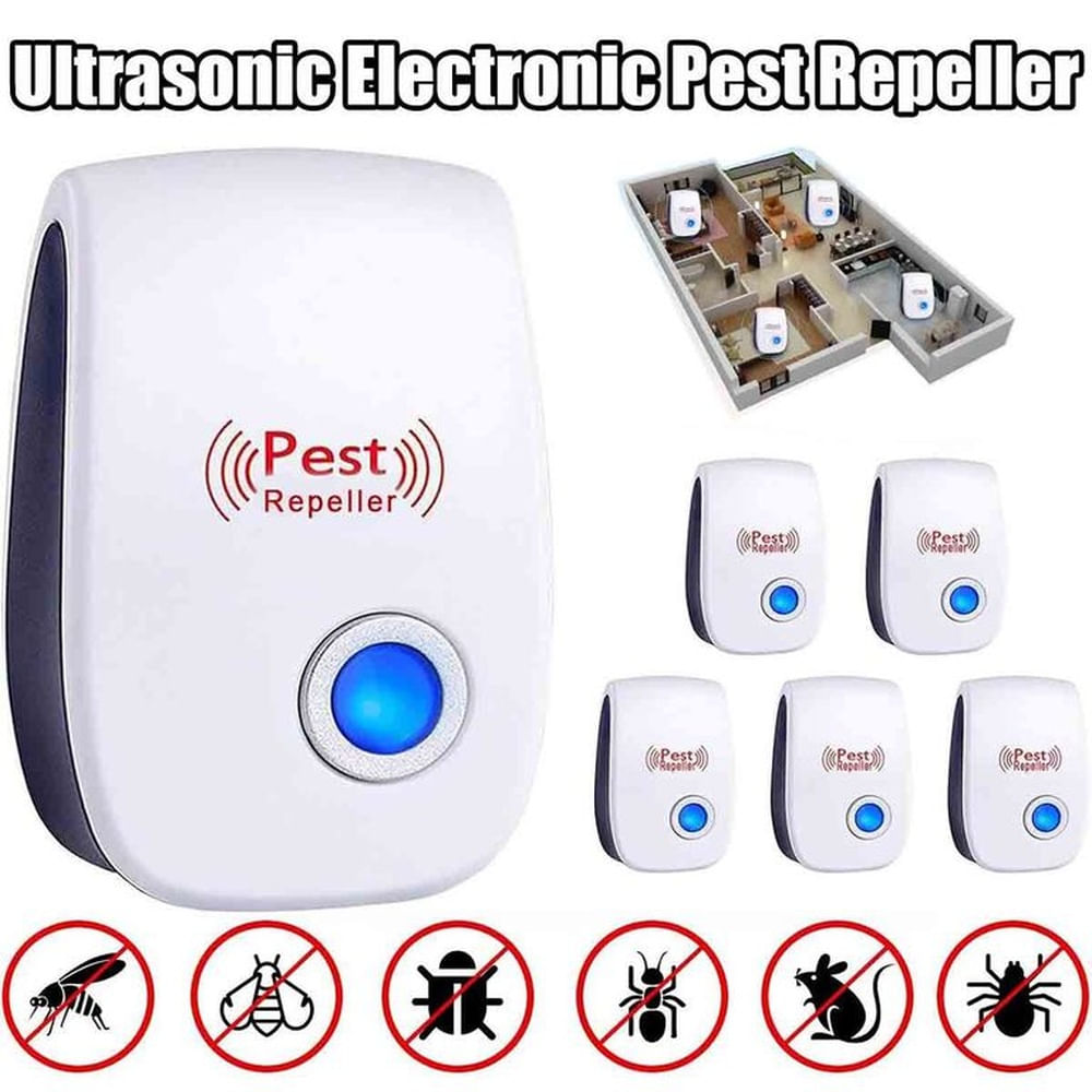 Pack x6 Repelente Ultrasónico De Roedores Plagas E Insectos Eléctrico