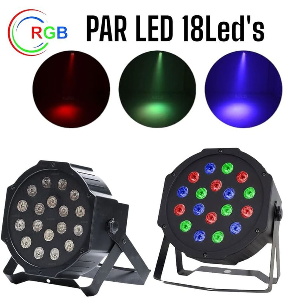 Par LED de 3Watt de 18Leds RGB AutoSound DMX520 Reflector Luces Color