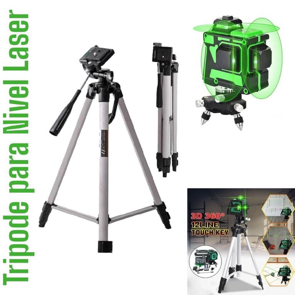 Soporte Tripode de Nivel Láser Ajustable de 1m hasta 135cmFunda Multicolor