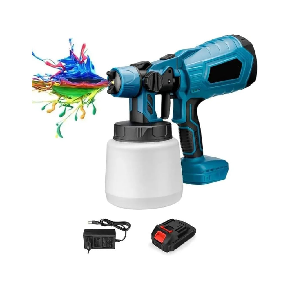 Pistola de Pintar 21V Sin Cable para Paredes Muebles y Más Multicolor