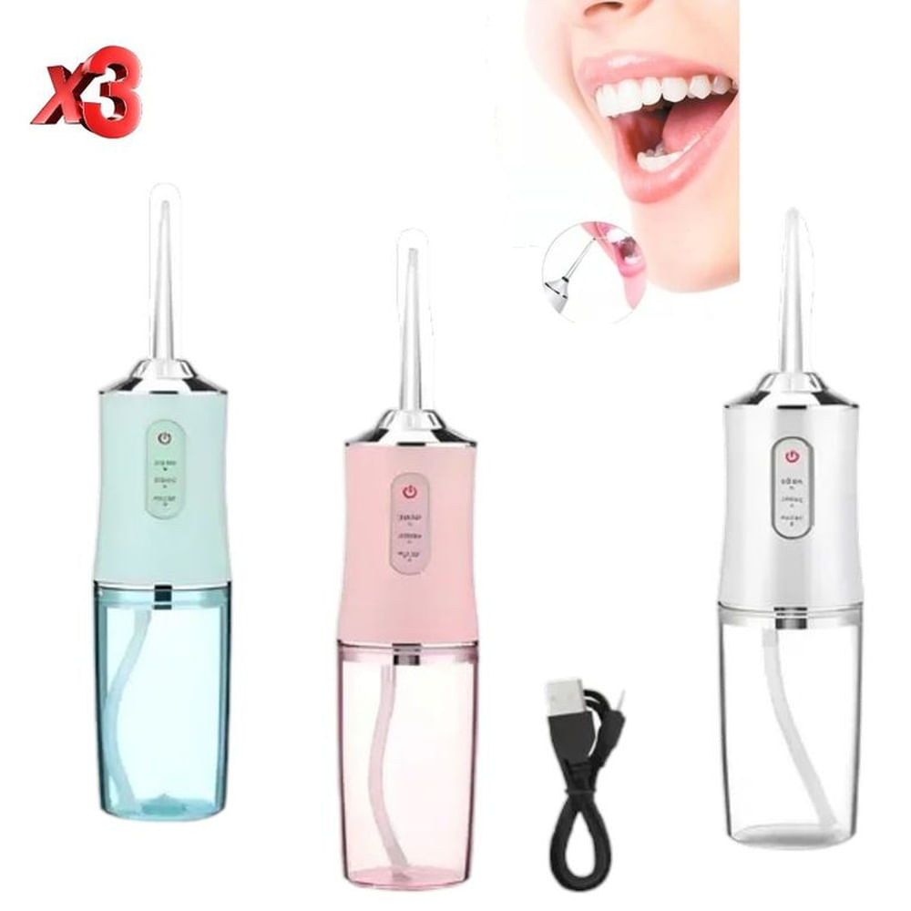 Set De 3 Irrigadores Dentales Eléctricos Recargables Por USB