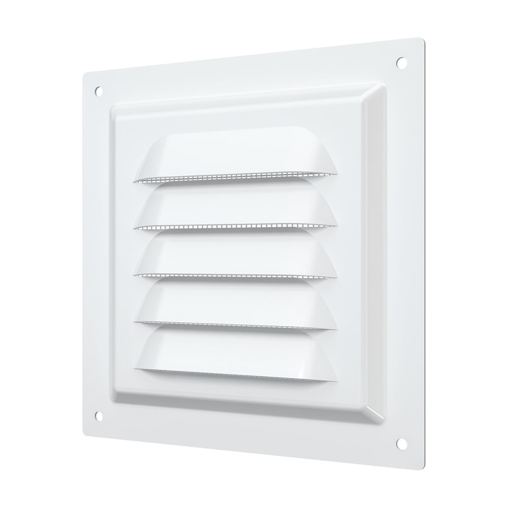 Rejilla de Ventilación 12x12cm Acero Galvanizado Polimero Blanco - 1212ME
