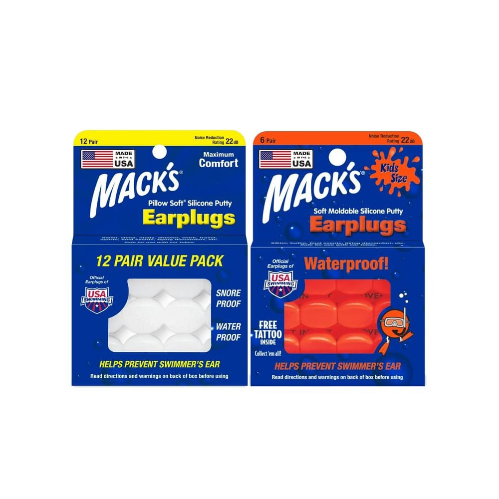 Tapones de Oídos Silicona Moldeable Bebés y Adultos MACKS