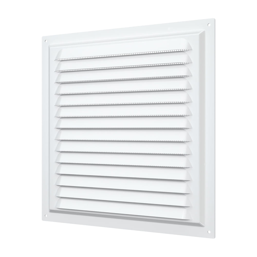 Rejilla de Ventilación 25x25cm Acero Galvanizado Polimero Blanco - 2525ME