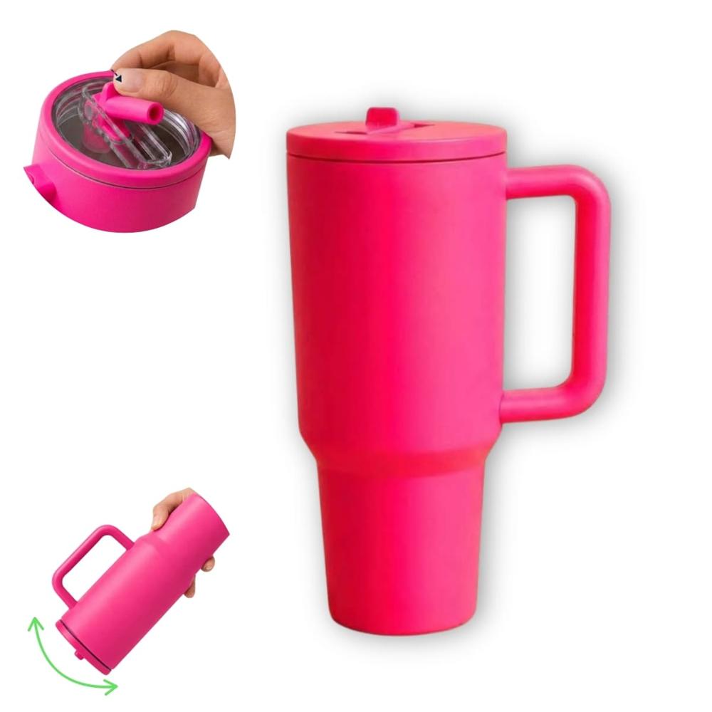 Vaso Tomatodo Térmico 1200 ml con Sorbete Paris Rosado  140RS09