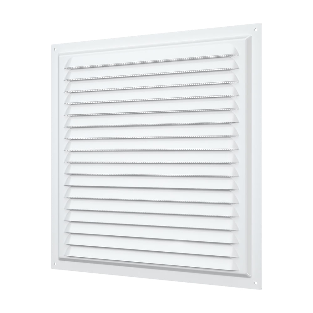Rejilla de Ventilación 30x30cm Acero Galvanizado Polimero Blanco - 3030ME