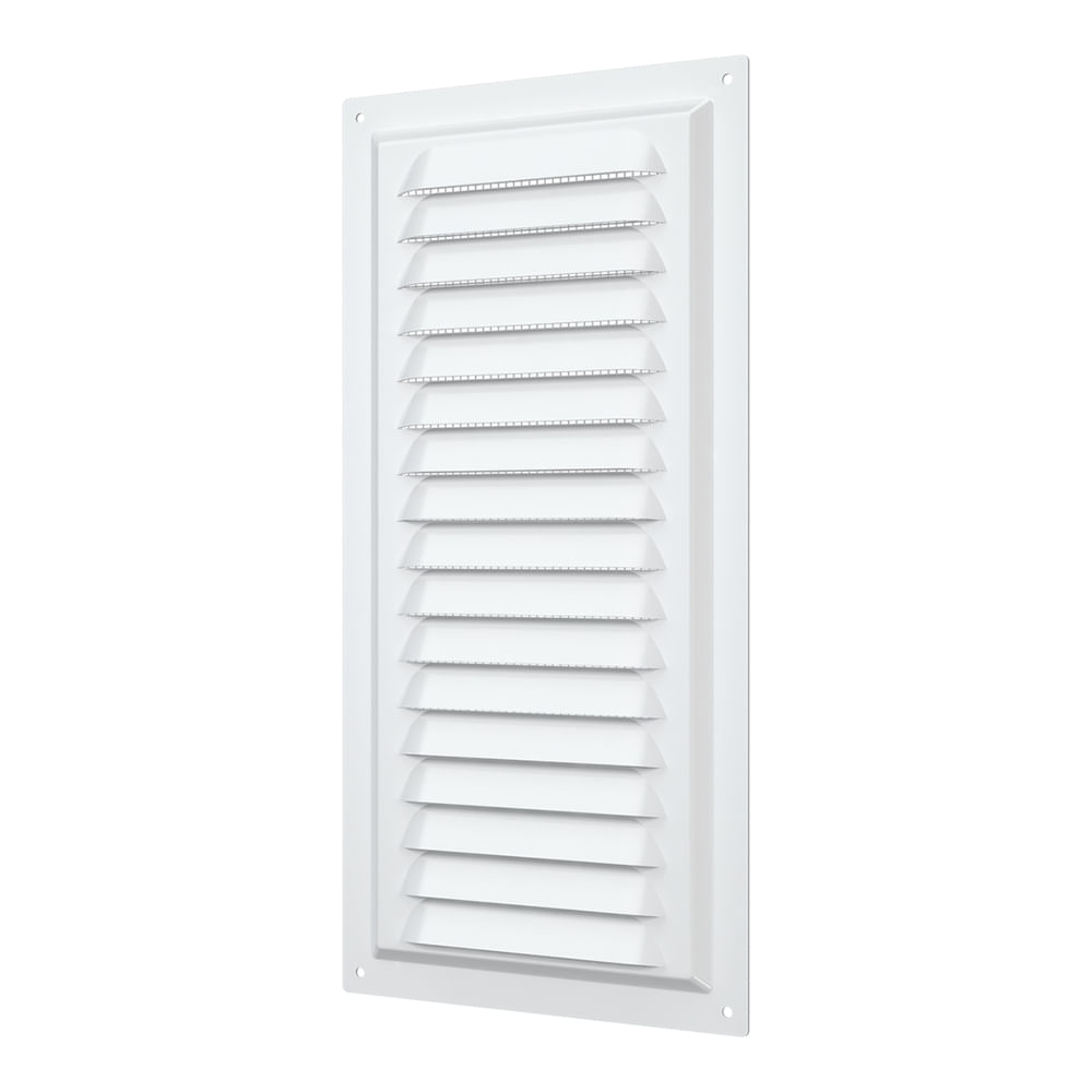 Rejilla de Ventilación 15x30cm Acero Galvanizado Polimero Blanco - 1530ME