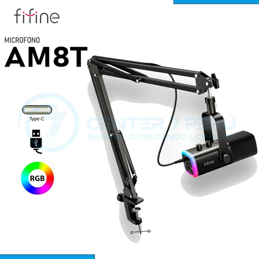 Micrófono Fifine AM8T Black con Brazo