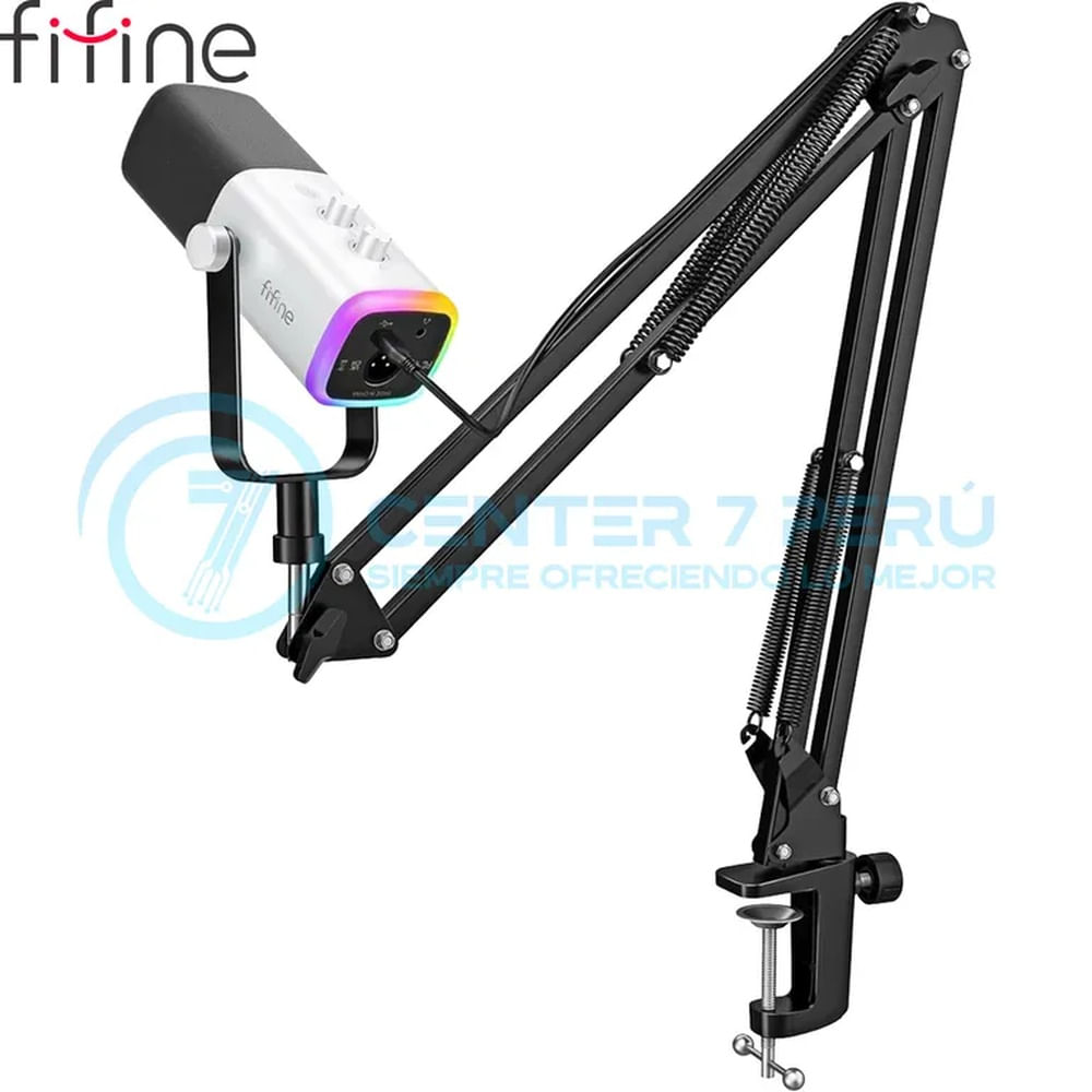 Micrófono Fifine AM8T WHITE con Brazo