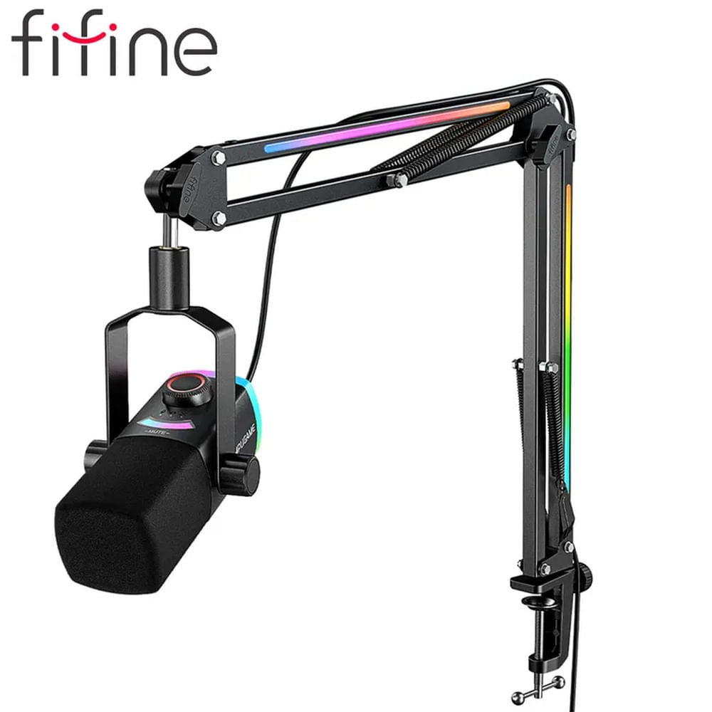 Micrófono Fifine AM8PROT BLACK con Brazo