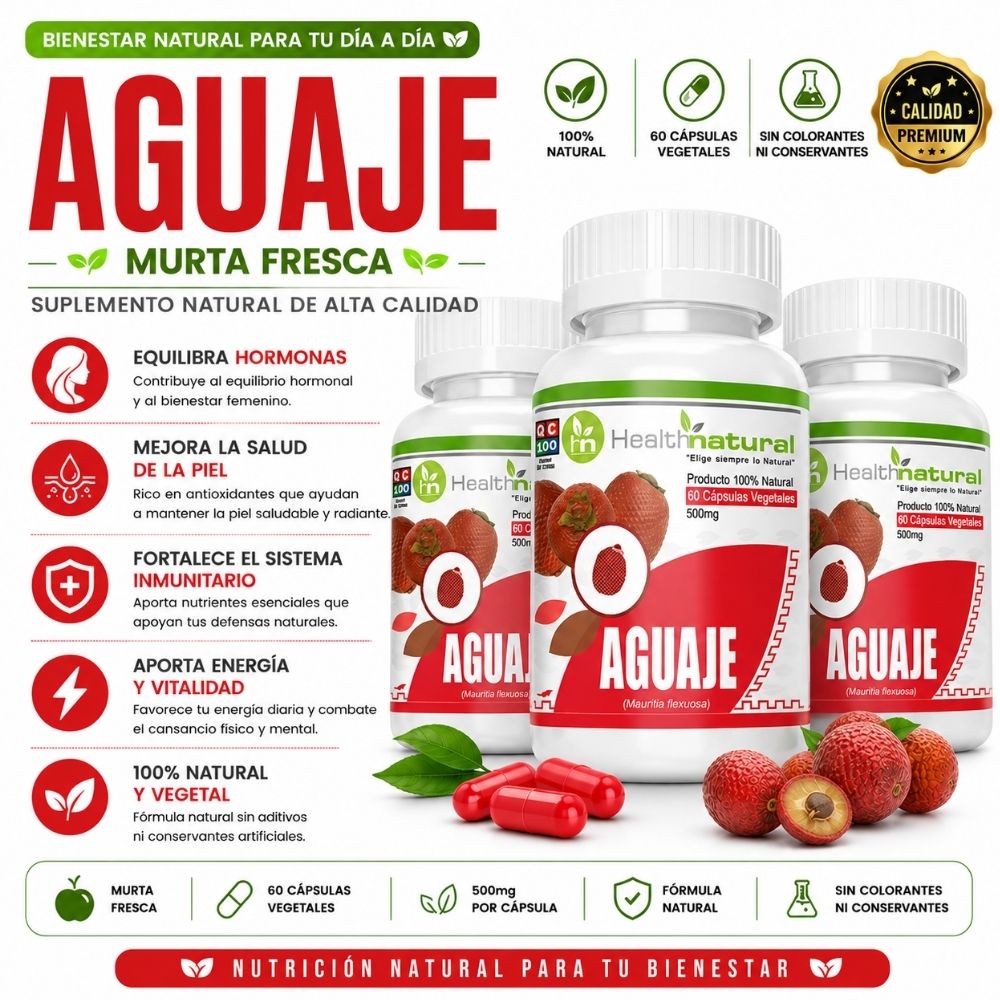 PACK 3 AGUAJE HEALTHNATURAL 1500MG
