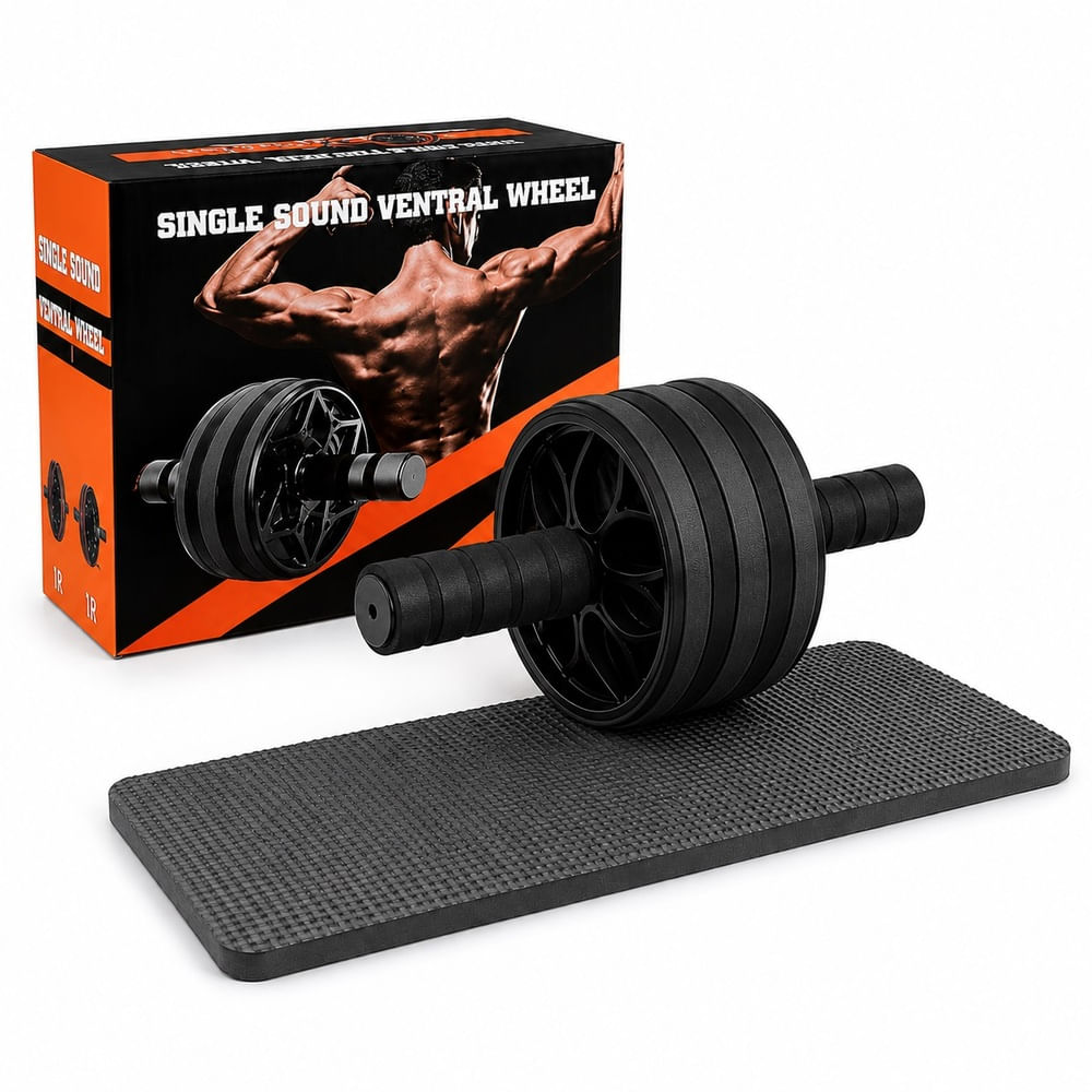 Rueda Abdominal con Colchoneta Rodillo Abdominal Color Negro