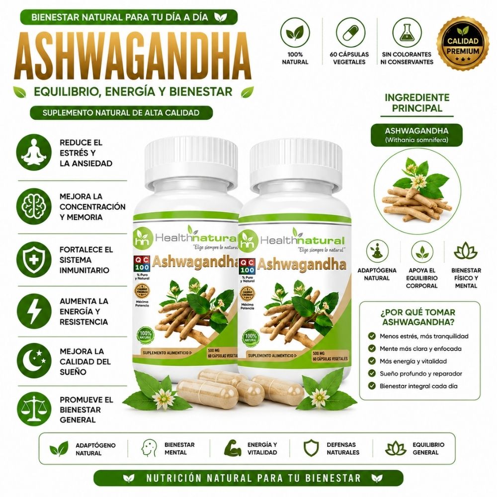 PACK 2 ASHWAGANDHA HEALTHNATURAL 1000MG