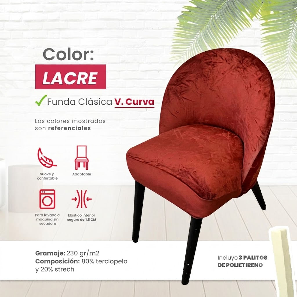 Funda vintage curva de terciopelo 6 unidades - Lacre