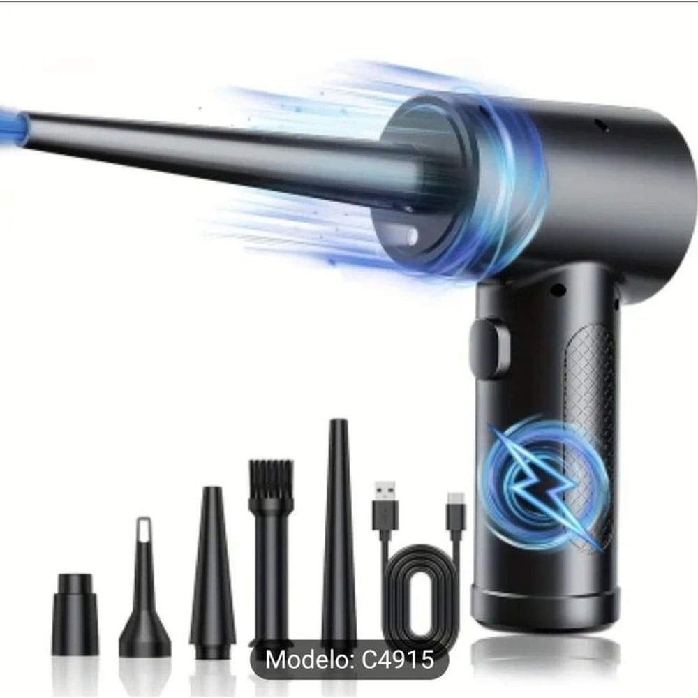 Pistola Pulverizador Limpiador de Polvo Portátil Recargable por USB Negro