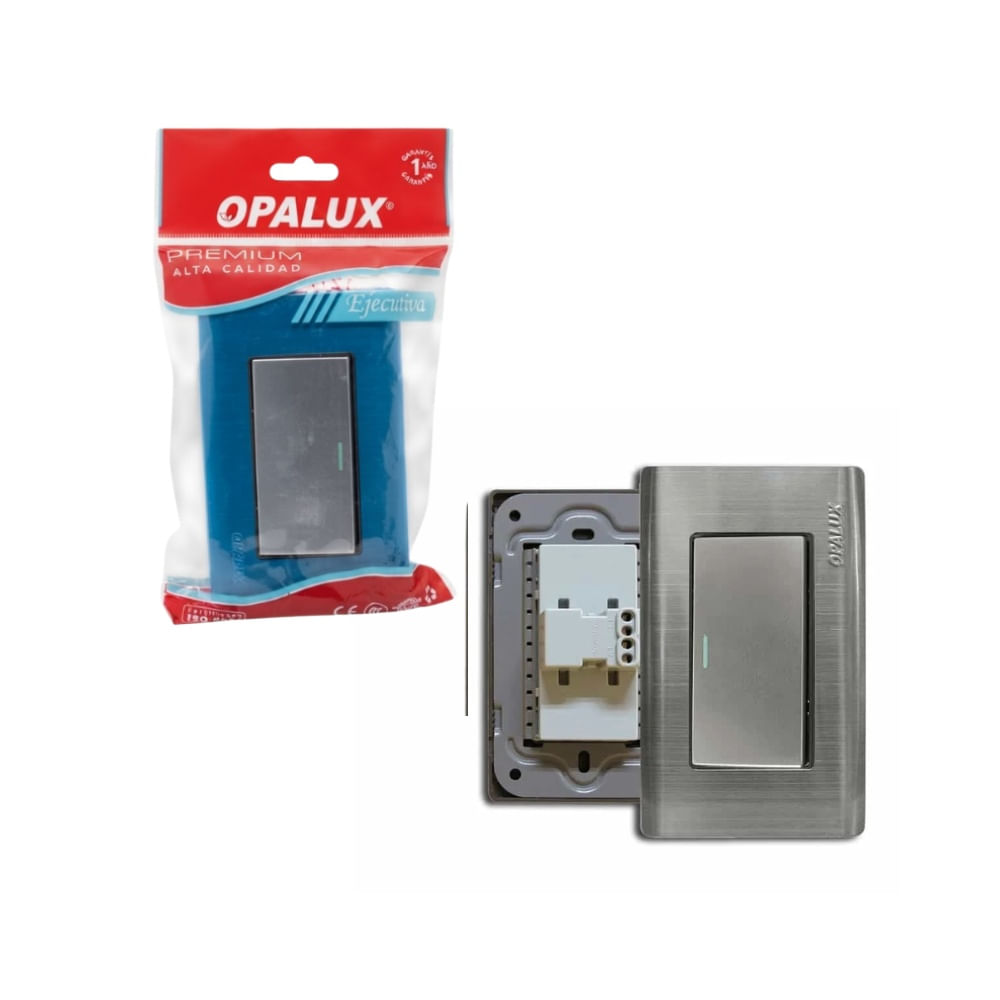 Interruptor Metalico Simple con Dado Grande de 7 cm 10A 127–250V AC OPALUX OP-011