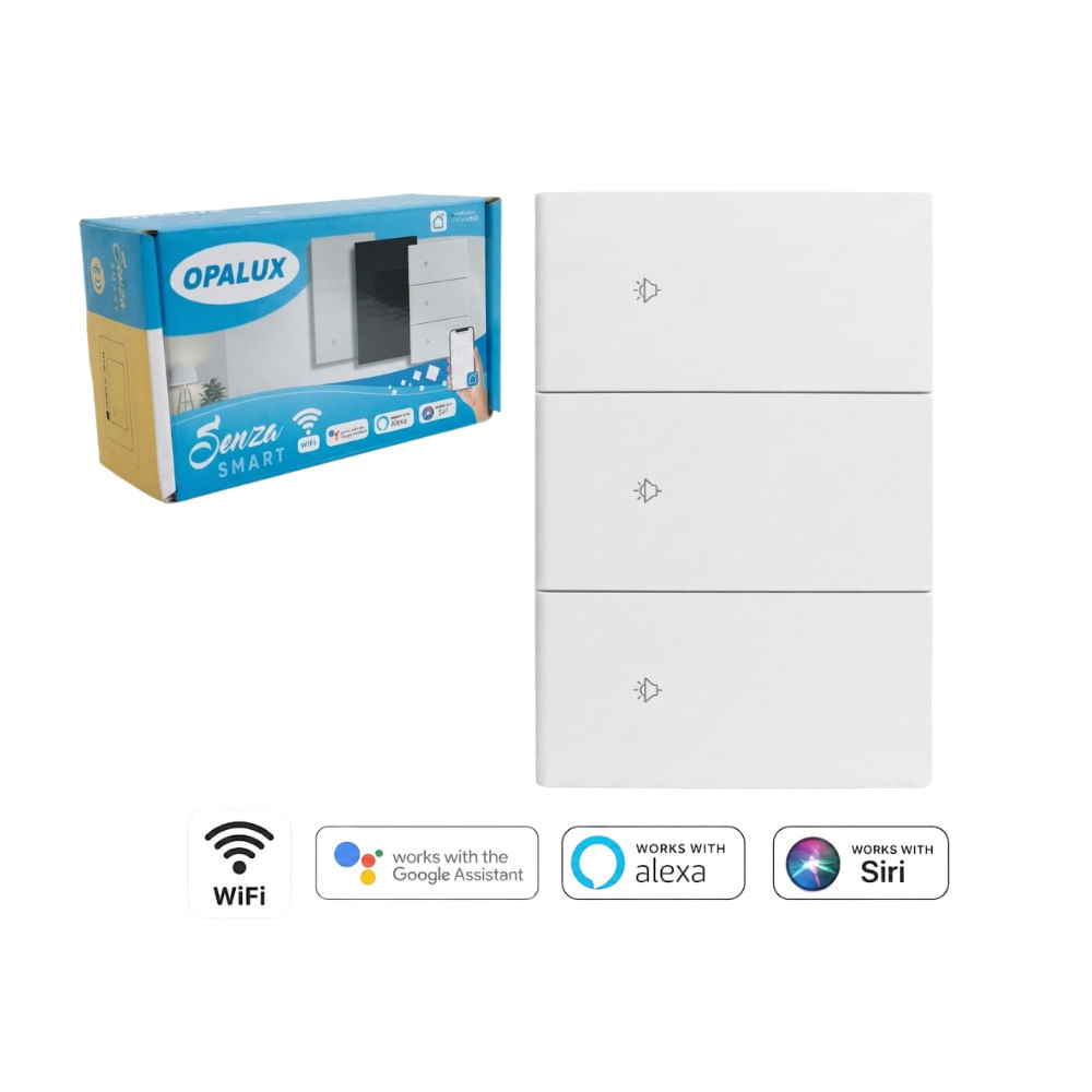Interruptor Inteligente Tactil WiFi Triple OPALUX OP-AM03BL